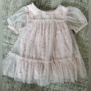 Cat & Jack Blush Pink Tulle Dress with Metallic Stars